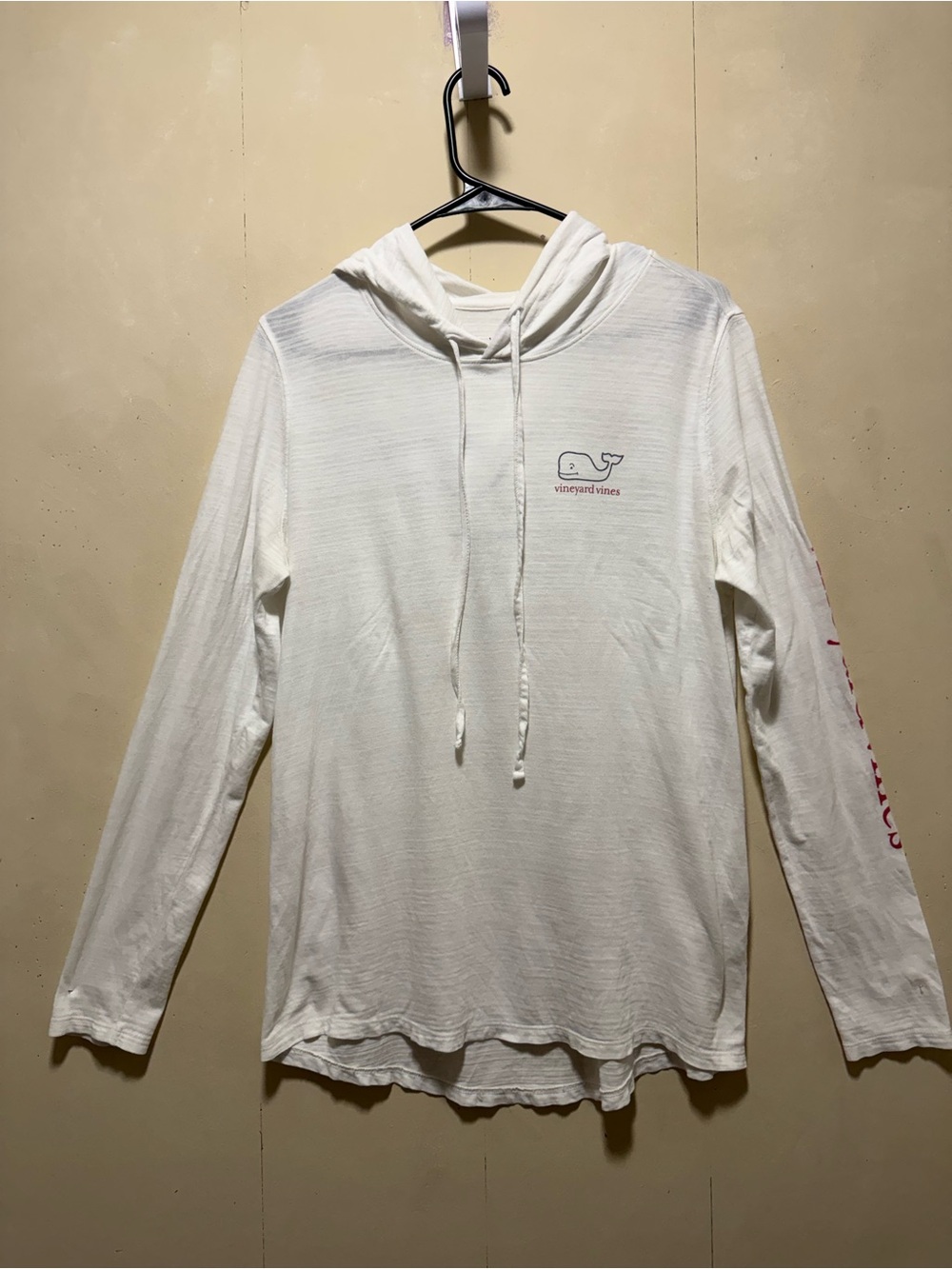 Vineyard Vines White Lightweight Hooded Long-Sleeve Tee Sz XS
